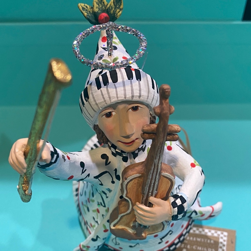 MacKenzie-Childs Patience Brewster Music is Paradise Angel Ornament - Picture 6 of 9